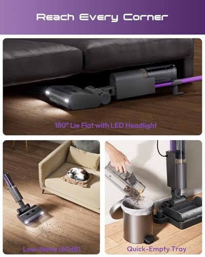 Steam Mop for Floor Cleaning, Lightweight 4-in-1 Steam Cleaner with Fast Heating & Self-Cleaning, Electric Mop for Home with 19.6ft Cord, 180° Lie Flat & LED Headlights for Sealed Hard Floors