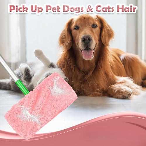 Microfiber Mop Pads - 3 Pack Reusable Washable Refills for Wet & Dry Floor Cleaning - Fits Most Standard Mops - Pink Household Cleaning Pads - color: Pink
