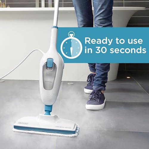 BLACK+DECKER Steam Mop, White (HSM13E1) - color: White