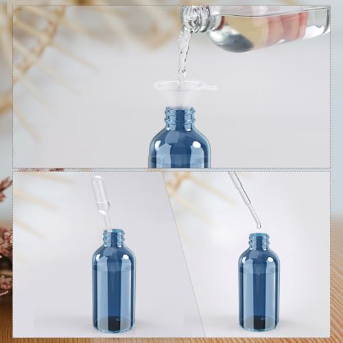 Wedama 2 oz Mini Glass Spray Bottles, Empty Small Spray Bottles with Funnel Dropper, Fine Mist for Hair, Travel, Plants, Cleaning Solutions and Skin Care (4 Pack Indigo Blue) - color: Indigo Blue, size: 2 Ounce (Pack of 4)