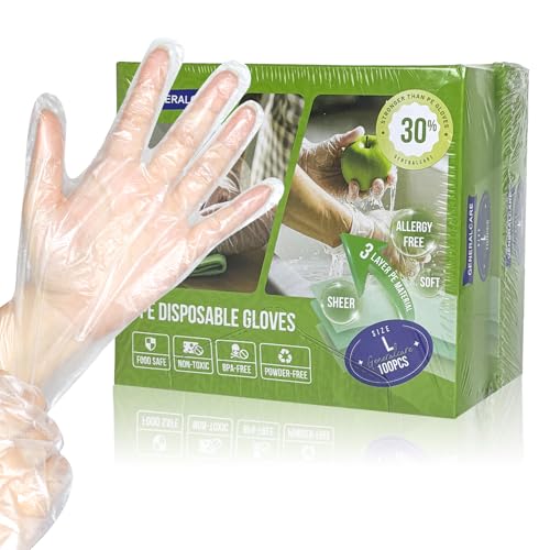 Disposable TPE Cooking Gloves, Ideal for Cleaning and Food Prep, Latex & Powder Free, Food safe - size: X-Large, style: 2*100pcs