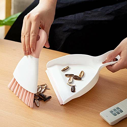 Small Hand Dust Pan and Brush - Small Broom and Dustpan Set, Mini Broom and Dustpan, Compact Dustpans and Brush for Home Cleaning, Sofa, Desk, Guinea Pig Cage, Cat Litter, etc. (Pink) - color: Pink, size: 1 Set