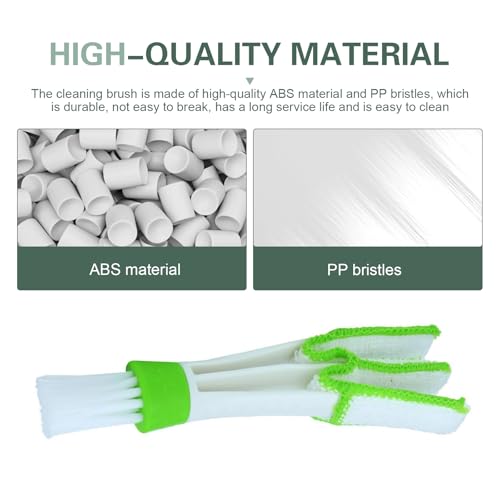 3PCS Mini Duster for Car Air Vent, Dual-Ended Soft Microfiber Washable Reusable Brush Heads, Cleaning Tool for Blinds, Keyboards, Air Conditioning Vents, and Fans (Green)