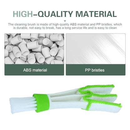 3PCS Mini Duster for Car Air Vent, Dual-Ended Soft Microfiber Washable Reusable Brush Heads, Cleaning Tool for Blinds, Keyboards, Air Conditioning Vents, and Fans (Green)