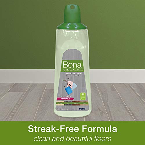 Bona Multi-Surface Hard Floor Cleaner Spray Mop Cartridge-34 fl oz - Unscented-Refillable - Residue-Free Floor Cleaning Solution Spray Mops - Stone, Tile, Laminate, & Vinyl Floors (Pack of 2) - size: 34 fl oz (Pack of 2)