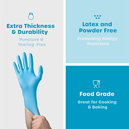 Comfy Package Synthetic Vinyl Blend Disposable Plastic Gloves Non-Sterile, Powder & Latex Free - size: Medium