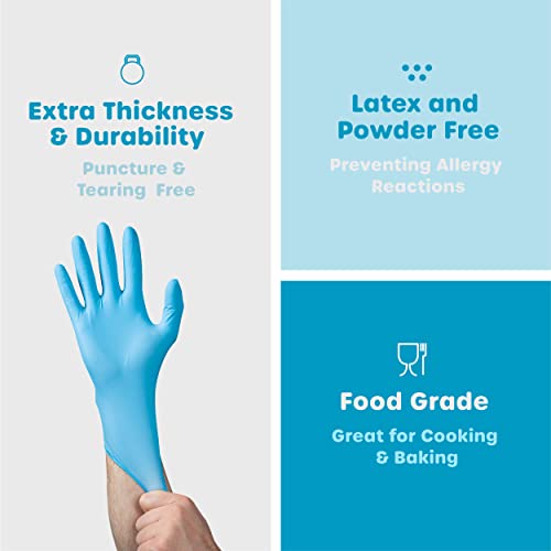 Comfy Package Synthetic Vinyl Blend Disposable Plastic Gloves Non-Sterile, Powder & Latex Free - size: Large