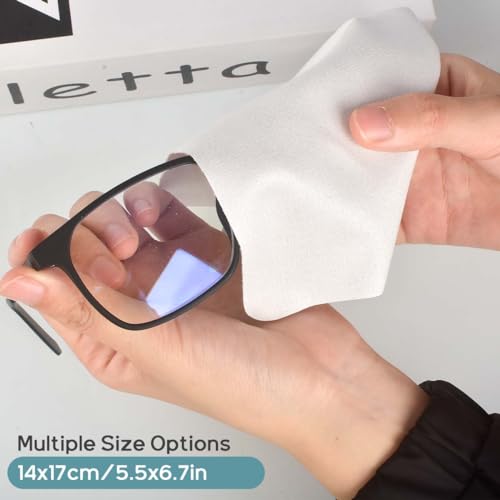 CONLI 24 Pack Microfiber Cleaning Cloth for Eyeglasses 17x14cm/6.7x5.5in Luxury Suede Glass Cleaning Cloth Glasses Cleaner for Eye Glass Lens Cleaning Gentle and Lint-Free - color: 24pack-17x14cm