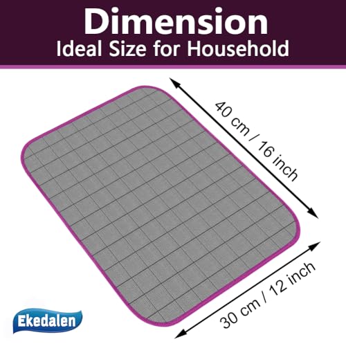 Microfiber Cleaning Cloth Lint Free Glass Cleaner Window Polishing Streak Free Miracle Easy Clean Rag Reusable for Mirror Kitchen Dish Auto Detailing, Pack of 6, 16"x12", Grey-Purple - color: Grey-purple, 12 X 16 Inch