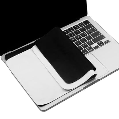 MUBUY-GOL 2 Pack Microfiber Liner Cleaning Cloth 13" with Screen Keyboard Imprint Protection, Laptop Keyboard Protector Compatible with MacBook Neo/Pro/Air 13" and MacBook Pro 14"-(Grey+Black) - color: Grey+black（2 Pack）, size: 11.4" x 7.7"