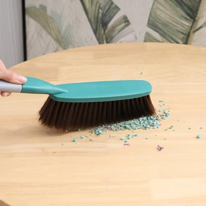 1 Pack 15" Hand Broom Brush,Soft Bristle Cleaning Brush,Crumb Debris Sweeping Brush,Dusting Brush,Comfort for Bed Car Couch Desk Sofa Furniture Clothes,Small Particles Hair Remover(Green) - color: Green