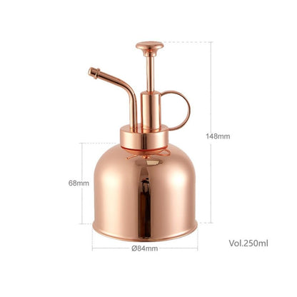 Plant spray bottle, stainless steel watering spray bottle, plant spray bottle and family garden plant spray bottle, 250ML (bright red copper)