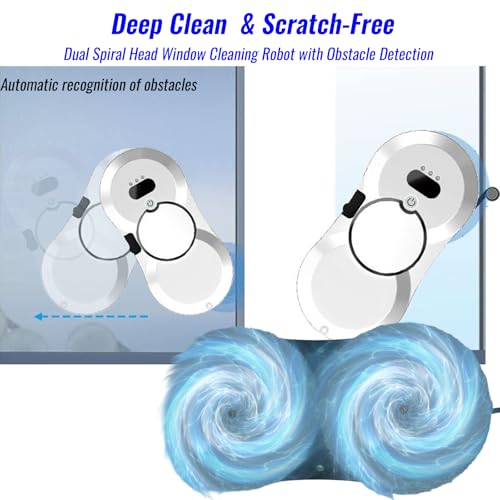 Iopsk Window Cleaning Robot, Automatic Window Cleaner with Water Spray, 5600Pa Suction, 3.0 Path Planning, Remote Control, for Indoor Outdoor Windows Glass Tiles Door