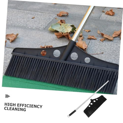 Didiseaon Wide Outdoor Broom Heavy Duty Stainless Steel Push Sweeper for Gardens Detachable Brush for Courtyards Versatile Cleaning Tool for Concrete Brick and Floors