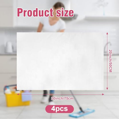 4 Pcs Extra Large Microfiber Cleaning Cloth 30 x 20 Inch Reusable Thick Cleaning Towel Washable Solid Color Microfiber Towel for Home Office Window Cars Glass (White) - color: White