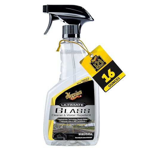 Meguiar's Ultimate Glass Cleaner & Water Repellent - Premium Glass and Window Cleaner for Quick Cleaning with Hydrophobic Technology that Acts as a Rain Repellent Improving Visibility in Rain - 16oz - style: Ultimate Glass Cleaner Spray