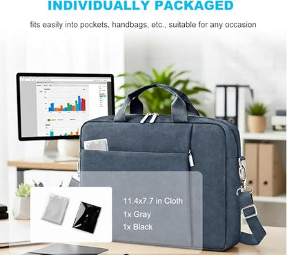 2 Pack Microfiber Liner Cleaning Cloth 15" 16" MacBook Air/MacBook Pro Screen Keyboard Imprint Protection, Keyboard Protector Compatible with MacBook Air 15.3"/MacBook Pro 15"/MacBook Pro 16"-(Bk+Gy) - color: Grey+black（2 Pack）, size: 13.19" x 8.66"