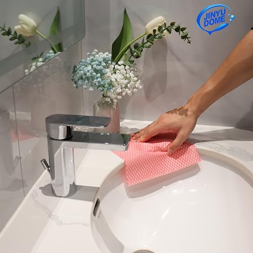 Disposable Kitchen Cleaning Cloths Dish Towels Dish Cloth Reusable Cloths for Kitchen, Bathroom, Household Cleaning (Red 100 Pack) - color: Red 100 Pack