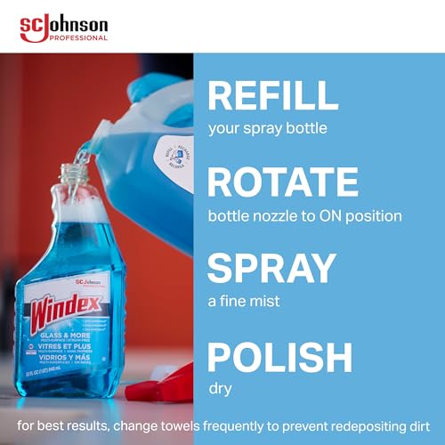 SC Johnson Professional Windex Glass and More Multi-Surface Cleaner, Windex Glass Cleaner Refill, Multi Surface Cleaner, 128 fl. oz. Bottles, 4 Count, for Professional Use Only - size: 1 Count (Pack of 4)