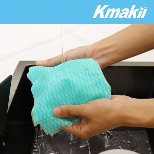 KMAKII Handi Wipe Reusable Cloths - Multi-Purpose Disposable Dish Cloths and Towels, Ultra Absorbent, Fast-Dry, Durable Cleaning Wipes for Kitchen and Home, Green, 11.8 x 21 inches, Pack of 80 - color: Green