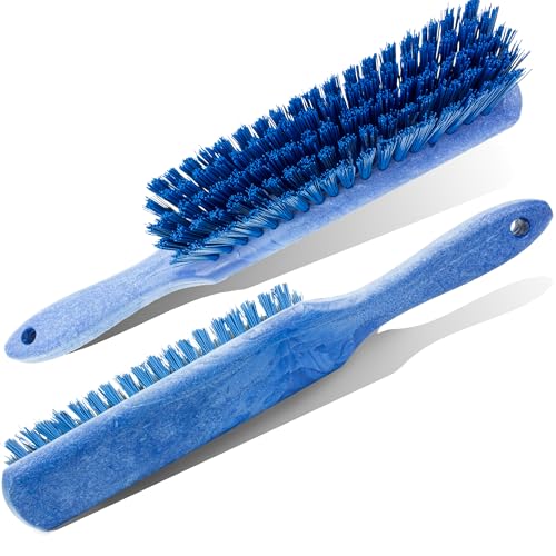 SPARTA 8 Inch Soft Counter Brush with Polyester Bristles and 5 Inch Handle, Color Coded Handheld Broom for Tables Countertops and Foodservice Surfaces, 13 Inch Overall Length, Blue, Pack of 6 - color: Blue