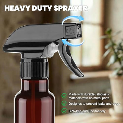 Spray Bottles 4oz/120ml Small Spray Bottle for Hair Plastic Mist/Stream Spraying Heavy Duty Empty Spray Bottles for Cleaning Solutions, Plants 3 Pack (Brown-3) - color: Brown-3