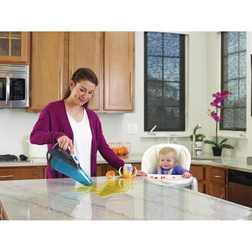 BLACK+DECKER dustbuster AdvancedClean Cordless Wet/Dry Handheld Vacuum, Titanium (HLWVA325J21)