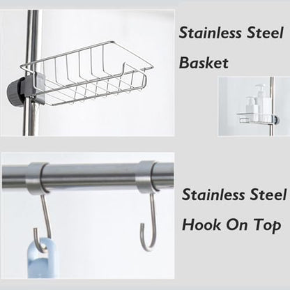 Mop and Broom Rack, Removable Broom Organizer Storage Tool Rack, Can Hold Wet Mops Stainless Steel Can Hold Long Handled Tools/Rakes/Brooms(176x100x49cm) - size: 176x100x49cm