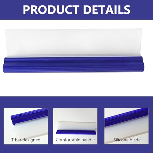 Professional Automotive Wiper Blade Squeegee, 12 inch 3-Layer Silicone Water Blade, Super Flexible T-Bar Squeegee Wiper, Car Handheld Quick Drying Squeegee for Glass or Home Windows