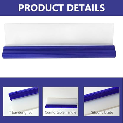 Professional Automotive Wiper Blade Squeegee, 12 inch 3-Layer Silicone Water Blade, Super Flexible T-Bar Squeegee Wiper, Car Handheld Quick Drying Squeegee for Glass or Home Windows