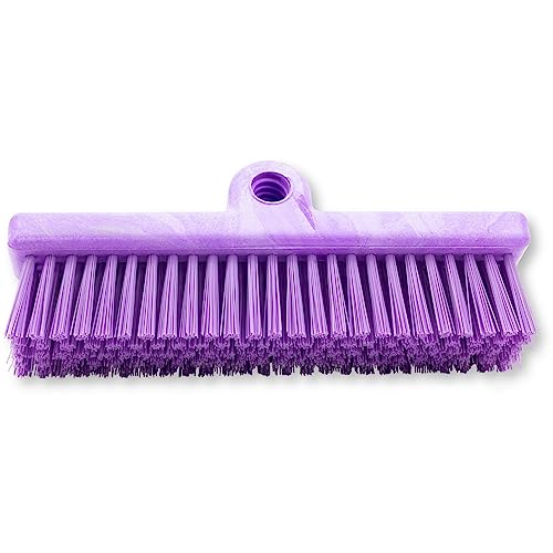SPARTA 40423EC68 Plastic Floor Scrub Brush, Wall Brush, Equipment Brush With Nonabsorbent Bristles For Industrial Kitchens, Hospitals, Commercial Cleaning, 10 Inches, Purple, (Pack of 2) - color: Purple