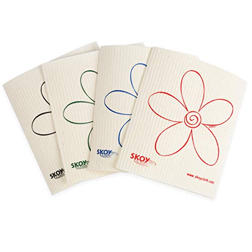 Skoy Cloth, 4-pack Versatile Swedish Dishcloths for Kitchen and Household Use, Reusable Cleaning Cloths, Planet-Friendly, Dishwasher and Dryer-Safe, White - color: White, size: 4-Pack