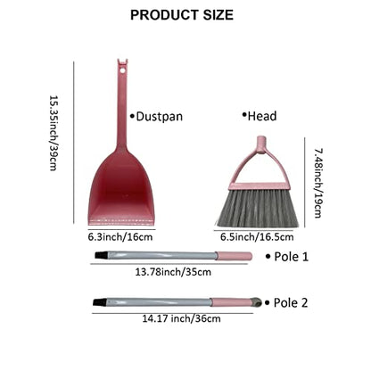 Kids Broom and Dustpan Set-Mini Dustpan and Broom for Children Housekeeping Pretend Play Cleaning Tools Set (Blue) - color: Blue