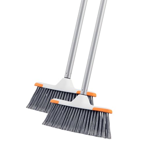 Superio Lightweight Essential Household Broom with Metal Handle, 2-Pack Grey - color: Gray, size: 2-Pack