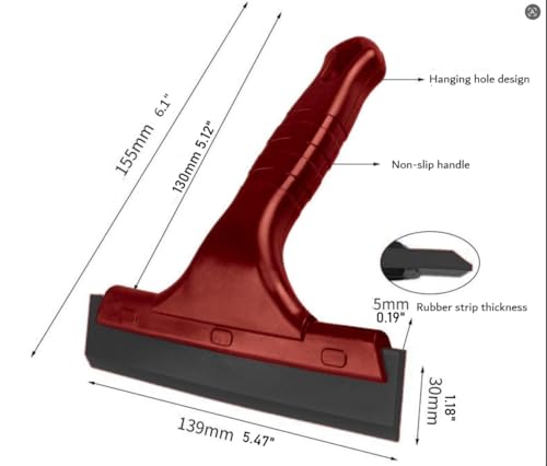 CYBERNOVA 2pcs Multi-Purpose Rubber Scraper Squeegee Ice Scraper for Window,Shower,Car,Door, Glass Water & Snow Removal – Non-Slip Plastic Handle