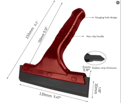 CYBERNOVA 2pcs Multi-Purpose Rubber Scraper Squeegee Ice Scraper for Window,Shower,Car,Door, Glass Water & Snow Removal – Non-Slip Plastic Handle