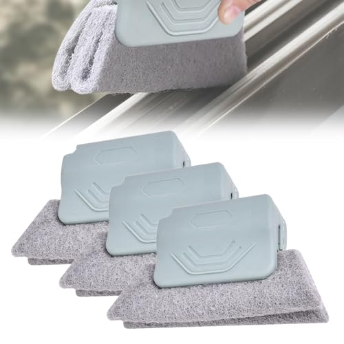 Magic Window Track Cleaner, 2025 New Magic Window Cleaning Brushes, Window Groove Cleaning Brush Tools Set, Hand-held Crevice Cleaning Brush for Window Slides and Gaps (Gray) - color: Gray