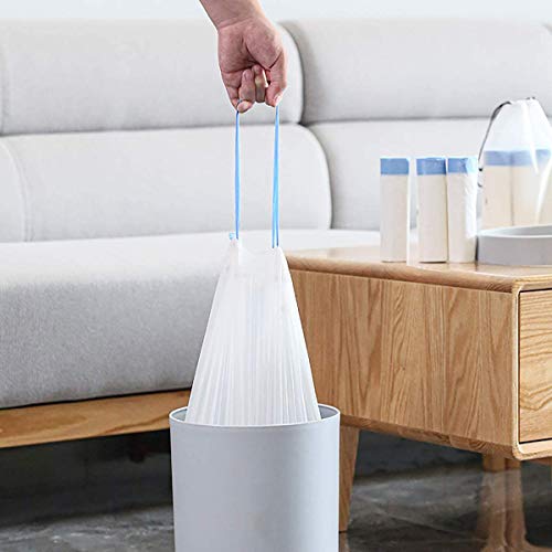 Charmount 4 Gallon Trash Bags - Drawstring small trash Bags for Bathroom, Kitchen, Bedroom, Office, 60 Count (Upgraded - Easy to Separate)… - size: 1 Count (Pack of 60)