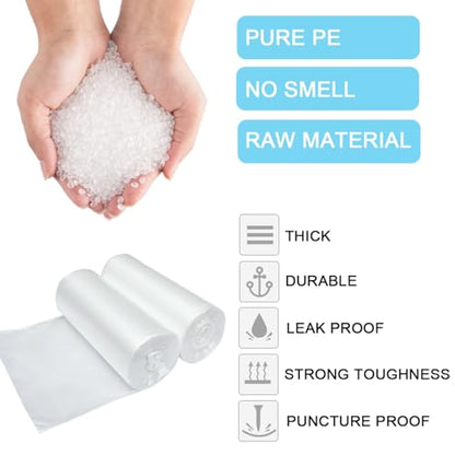 2 Gallon Small Plastic Trash Bags, 7.5 Liters Clear Wastebasket Liners Garbage Bags for Home, Office, Bathroom, 100 Counts - style: Trash bags