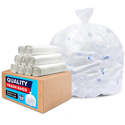 Tasker 64-65 Gallon Clear Trash Bags Heavy Duty, Recycling Bag (Huge 120 Count) 60 Gallon Clear Extra Large Recycling Garbage Bags - size: 1 Count (Pack of 120)