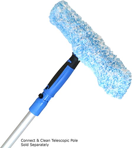 Unger Professional 14” Performance Grip Window Cleaner Scrubber, Gently Clean Mirror and Glass Surfaces Without Scratching, Reusable Microfiber Sleeve, Effective Cleaning Supplies - size: 14", style: Striped Scrubber