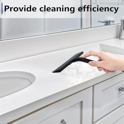 wlich Shower Squeegee for Glass Doors and Bathroom, Stainless Steel with Silicone Blade, Window and Mirror Cleaner with No-Drill Hook, Streak-Free Cleaning Tool - size: Squeegee with 1 Hooks