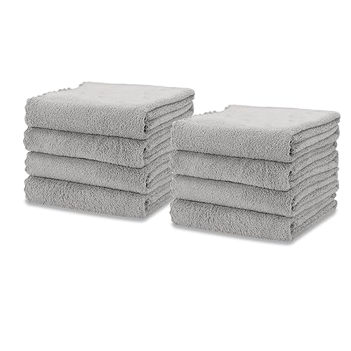 kimteny 8 Pack Microfiber Kitchen Dish Towel, 28 x 13 Inch Reusable Cleaning Cloth, 300 GSM Absorbent Towel for Dishes, Countertops & Sink (13x28-8 Pack, Grey) - color: Grey, size: 13x28 - 8 Pack