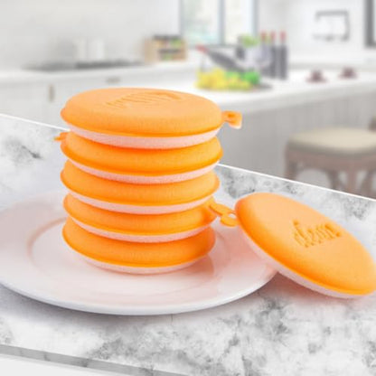 BESPORTBLE 5pcs Kitchen Cleaning Sponge Set, Dual-Sided Non-Oil Stain Dishwasher Scrub Sponges for Dishes and Pots, Compact Household Effective Cleaning Pads for Kitchen Use