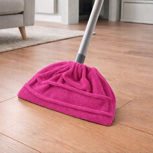 Flat Mop Pads Replacement Washable Floor Cleaning Cover Reusable Mop Head Cloth for Household Use(Pink) - color: Pink