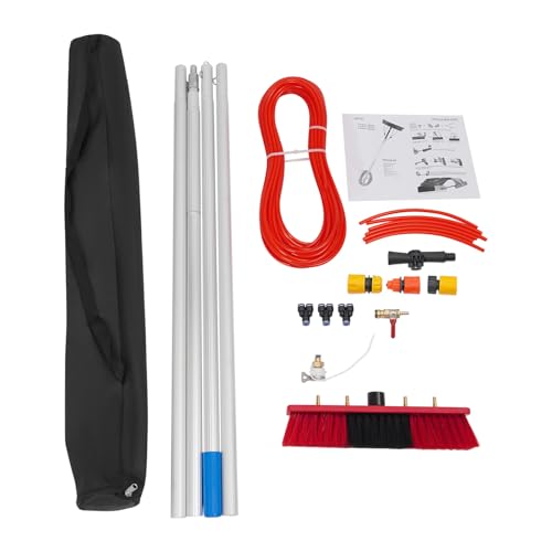 13.12 FT Solar Panel Cleaning Kit, Window Cleaning System, 20M Hose & BrushHead, Washing Equipment Window Cleaner Tool Water Fed Pole Kit for Roof Caravan Solar Panel - size: 4m/13.12ft