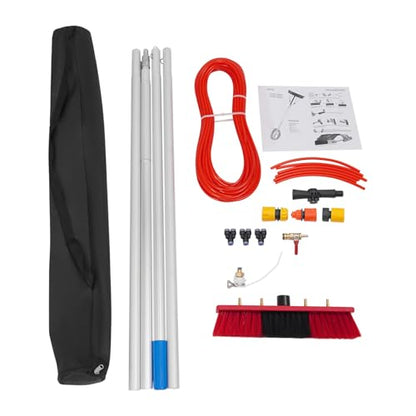 13.12 FT Solar Panel Cleaning Kit, Window Cleaning System, 20M Hose & BrushHead, Washing Equipment Window Cleaner Tool Water Fed Pole Kit for Roof Caravan Solar Panel - size: 4m/13.12ft