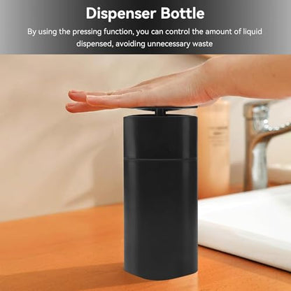 Pump Dispenser Bottle, Top Push Down Squeeze Liquid and Hand Soap Dispenser Refillable Dishwashing Bottles for Kitchen and Bathroom (Black) - color: Black