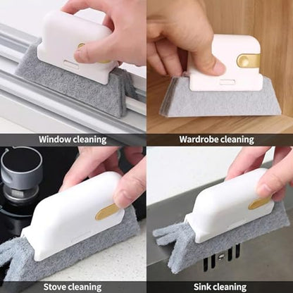 Window Track Cleaner Brush, Groove Cleaning Brush 2 in 1 Cleaner Tool Grip Brush for Window lides Gaps Tile Lines Shutter Car Vents,Yellow - color: Yellow