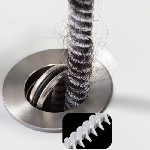 Drain Snake Cleaner Brush Flexible Pipe Clog Remover Tool for Sink Shower Bathtub Reusable Hair and Debris Cleaning Accessory - color: White1
